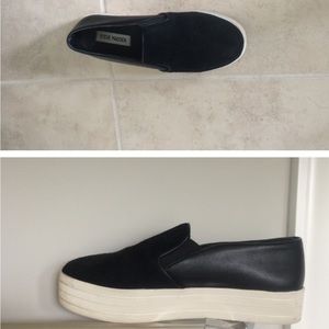 Steve Madden suede platform slide on shoes